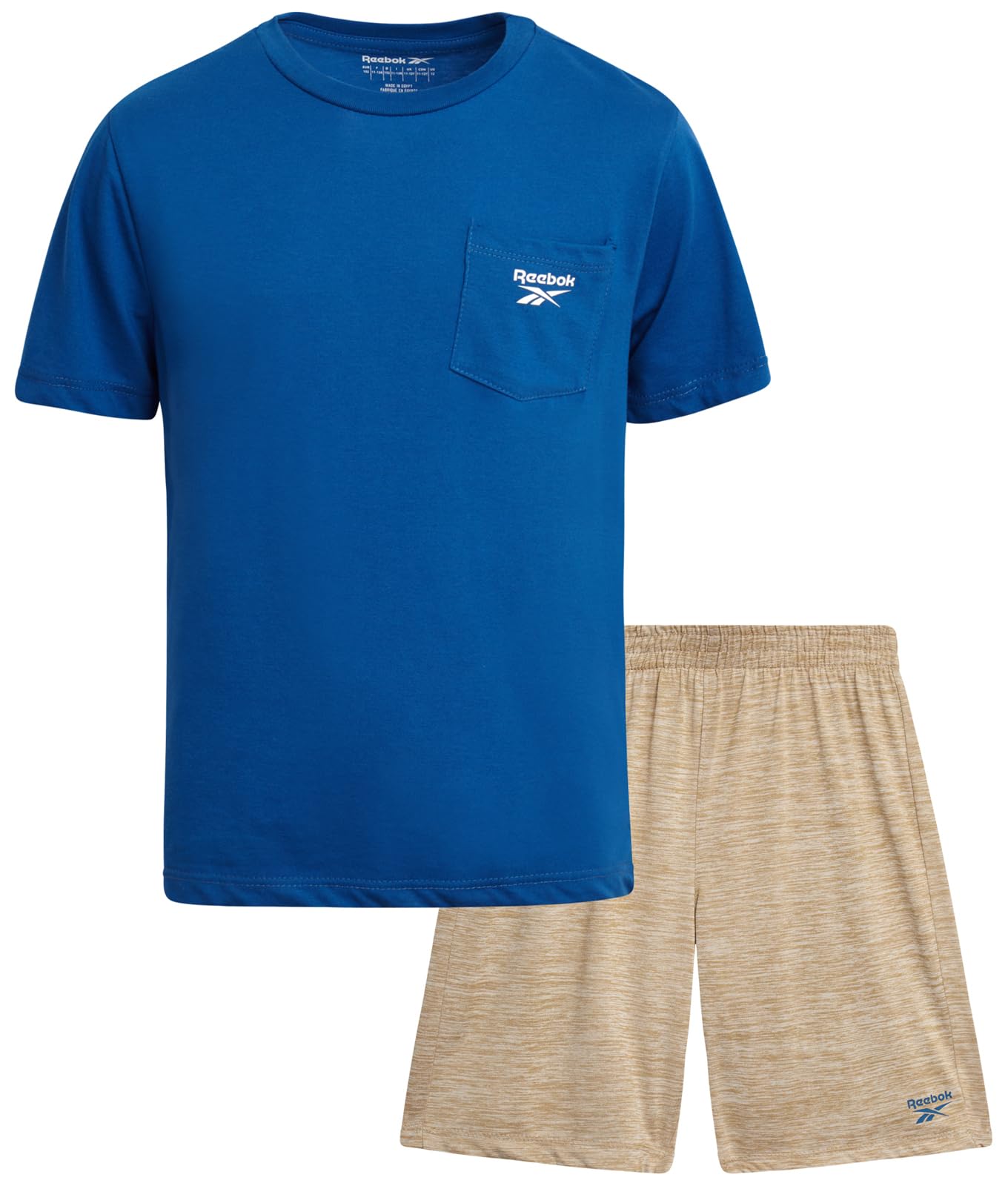 Reebok Boys Athletic Shorts Set - 2 Piece Summer Clothes Outfit with Graphic Tee and Boys Basketball Shorts for Active Kids